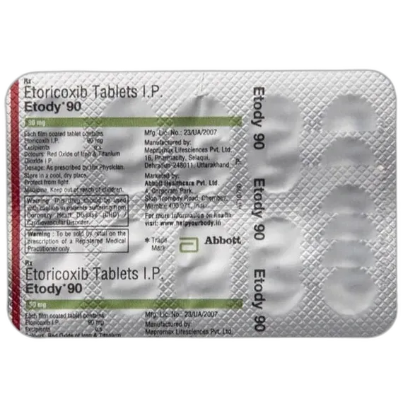 etody 90mg tablet 10's